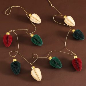 Christmas Light Bulbs Colorful  Paper Honeycomb Christmas Tree Ornaments Wholesale