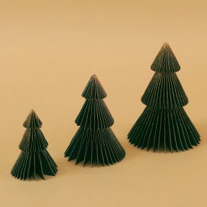 Bulk Mini Christmas Tree Honeycomb Ornament Set of 3