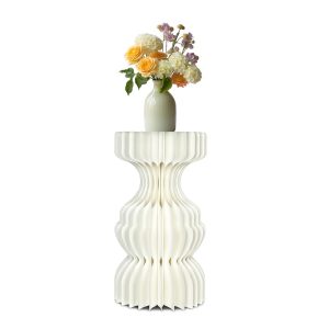 White Paper Display Stand Expandable Column Pedestal Wholesale Factory