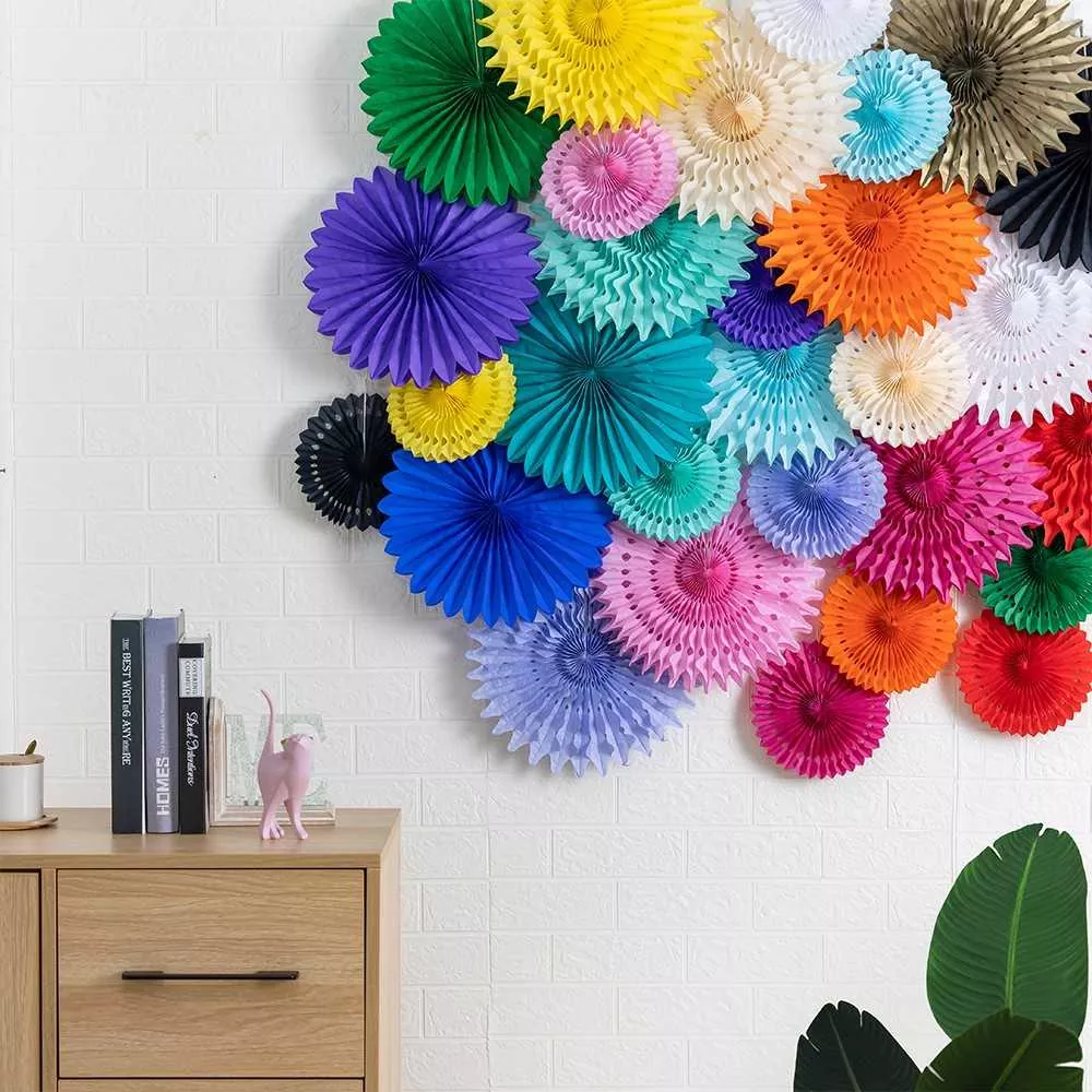 paper fan decorations for wall decor home trends