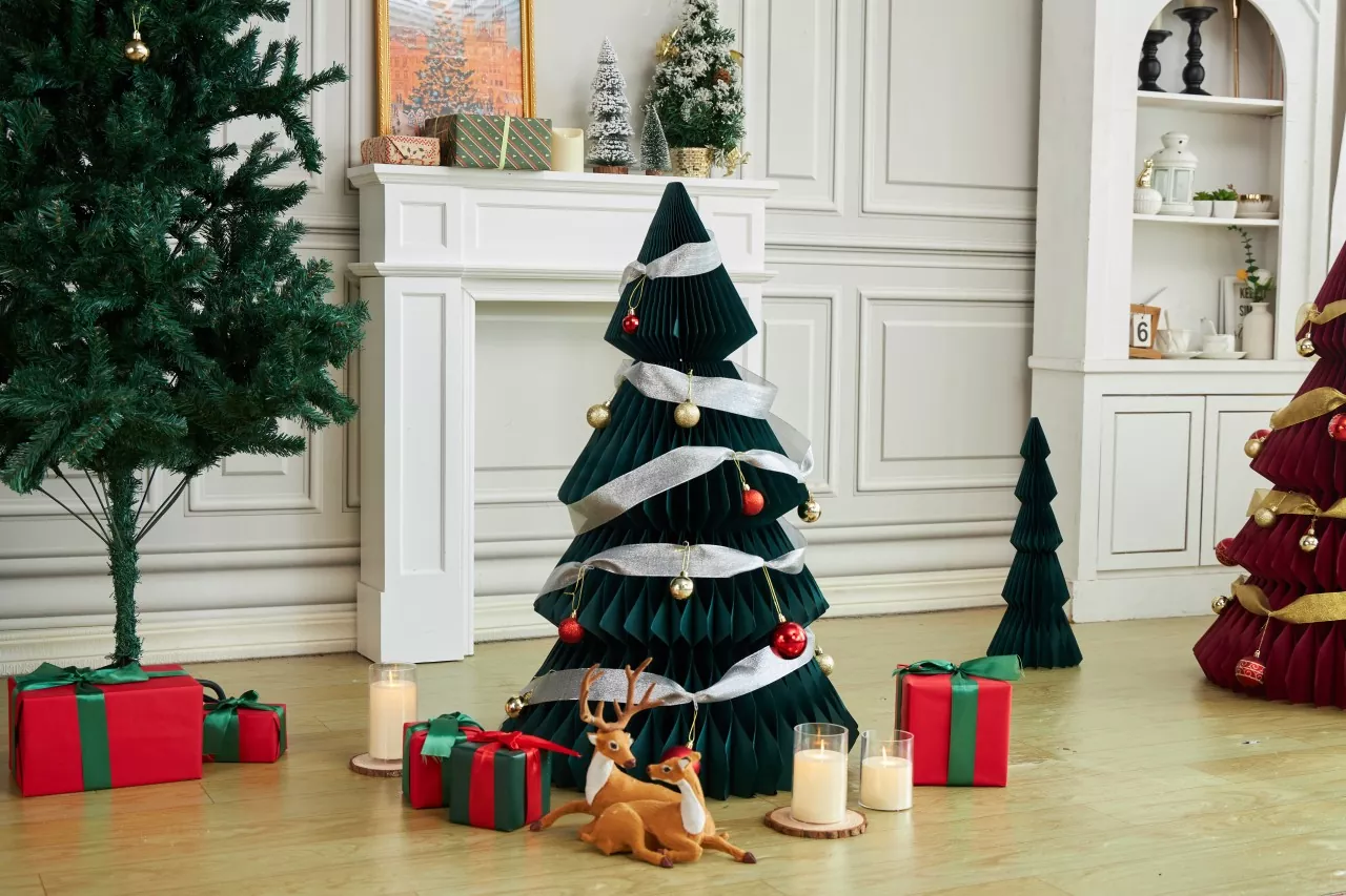 Sunbeauty Foldable Paper Honeycomb Christmas Tree Factory