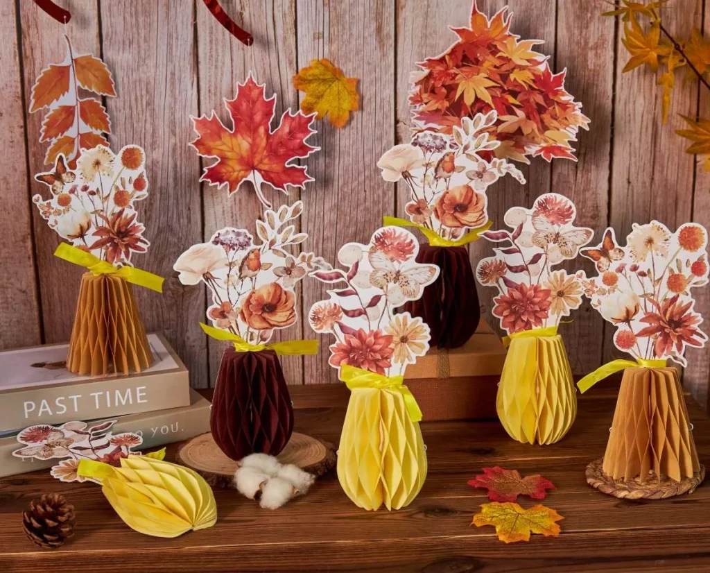 fall home decor fall themed paper vase supplier