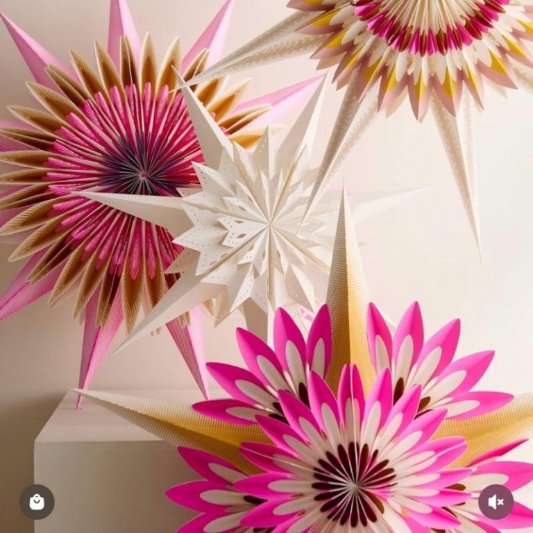 Custom Made Multi-Layered And Foldable Colorful Paper Star Lights