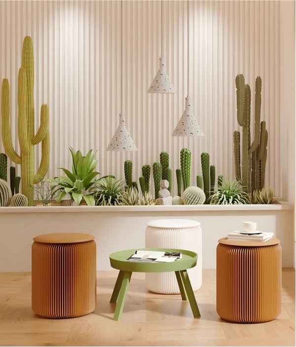 Sunbeauty Expandable Honeycomb Kraft Folding Paper Stool