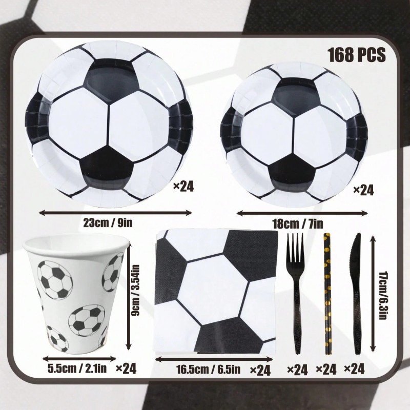 Size Of Soccer Party Tableware Set