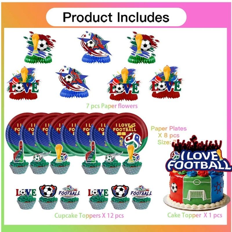 FIFA World Cup Honeycomb Centerpieces Cake Toppers Paper Plates