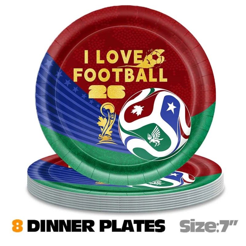 Football Themed Party Supplies with Plates for Boys Kids Party 2026