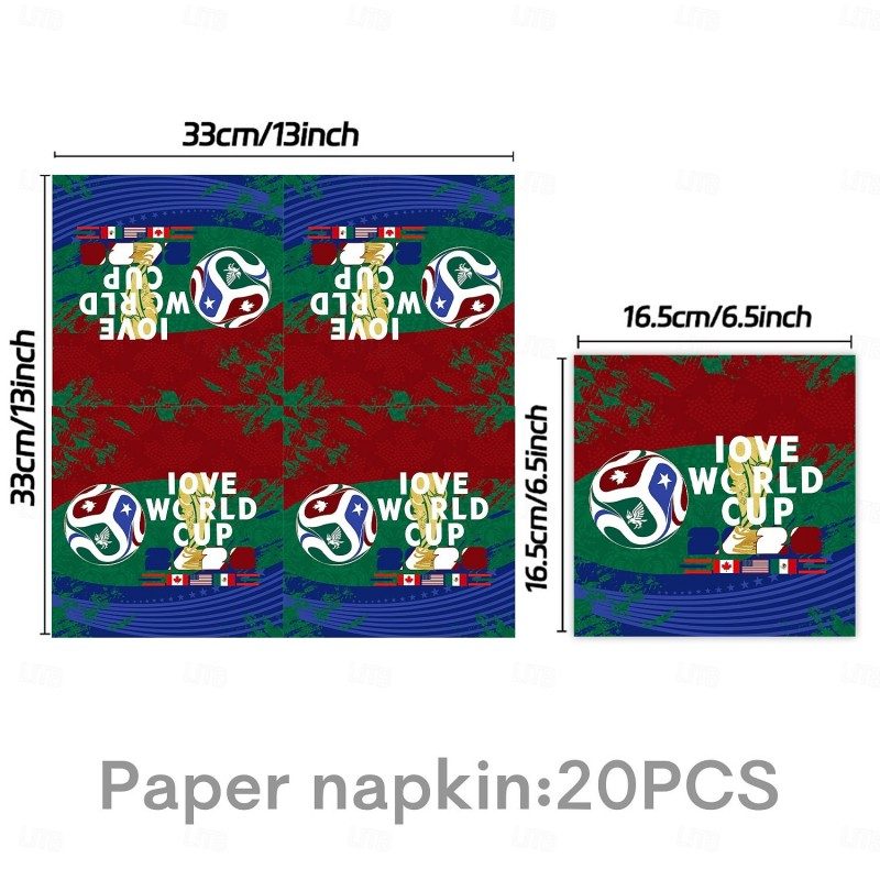 World Cup Soccer Party Decorations Kit, Football Themed Birthday Party Supplies with Napkins