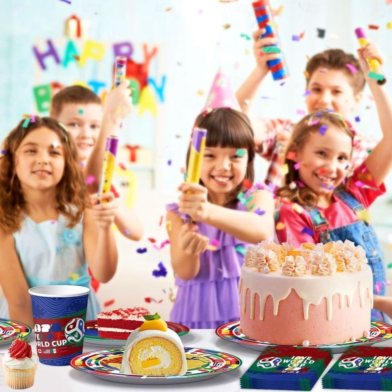 World Cup Soccer Party Decorations Kit, Football Themed Birthday Party Supplies with Banner, Balloons, Cake & Cupcake Toppers, Hanging Swirls for Boys, Kids Party 2026 - $18.99 –P9
