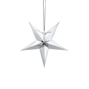 Custom 5 Point Mirror Paper Star With Silver Twine 30/45/70cm Wholesale Price