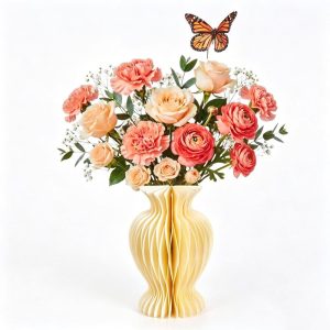 Custom Pop-Up Bouquet Set | OEM Seasonal Paper Flower & Vase Gift Set