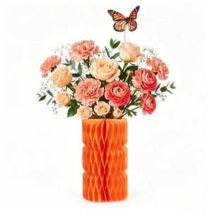 Custom Pop-Up Flower Arrangement | OEM All-in-One Paper Vase & Bouquet Set