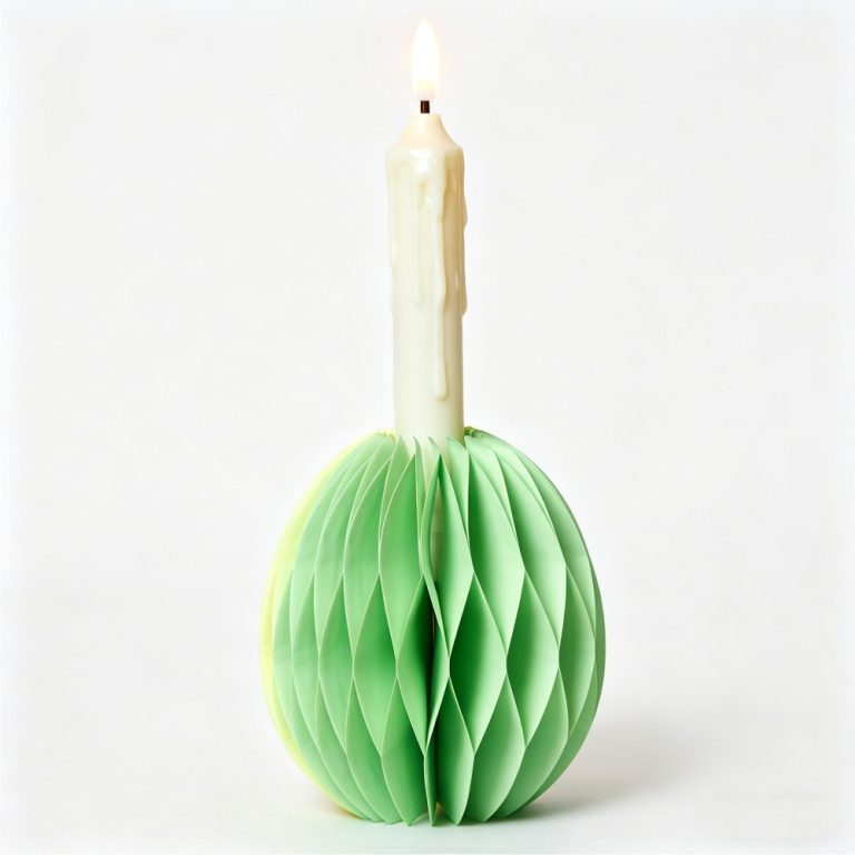 蜂窝鸡蛋纸烛台-1