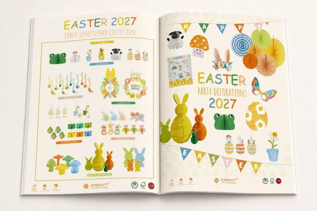 2027 Easter paper honeycomb decoration catalog full product range bulk supply