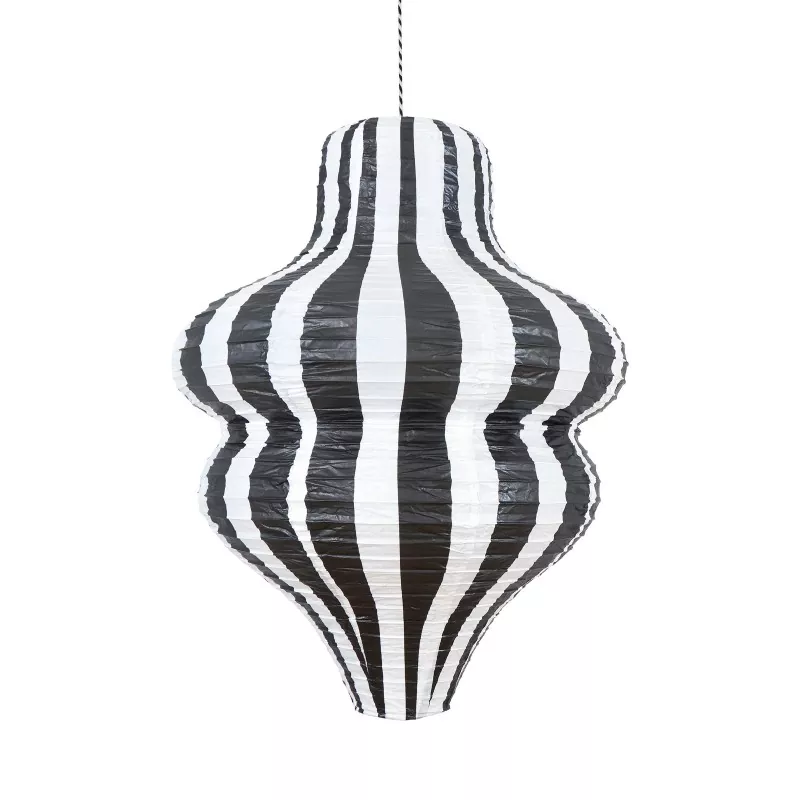Black white striped gourd Halloween paper lantern