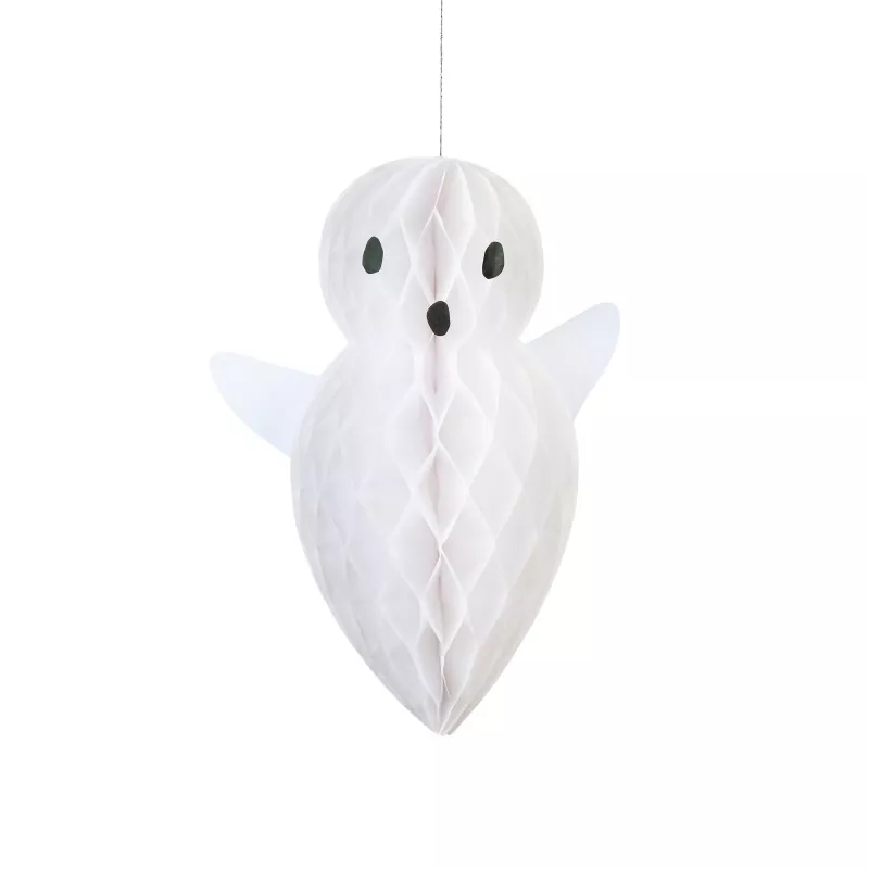 Chubby cute white honeycomb ghost hanging decoration
