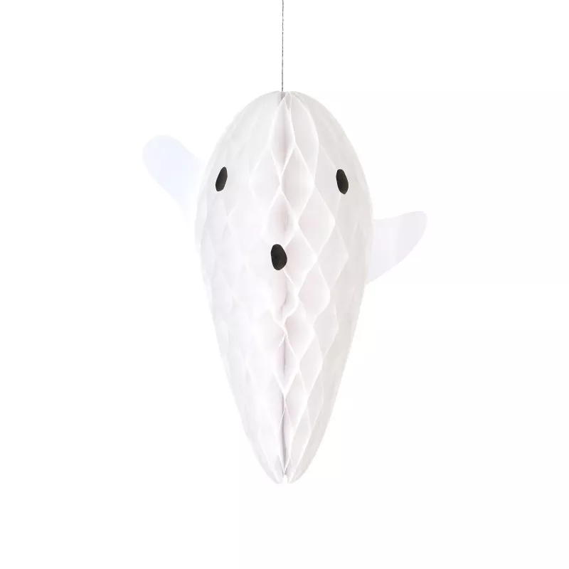 Long shape white paper honeycomb ghost hanging decor