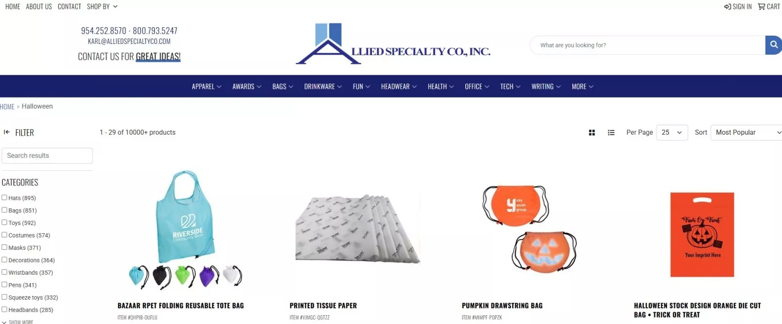 Allied Specialty Co., Inc. — Best for Branded Seasonal Giveaways