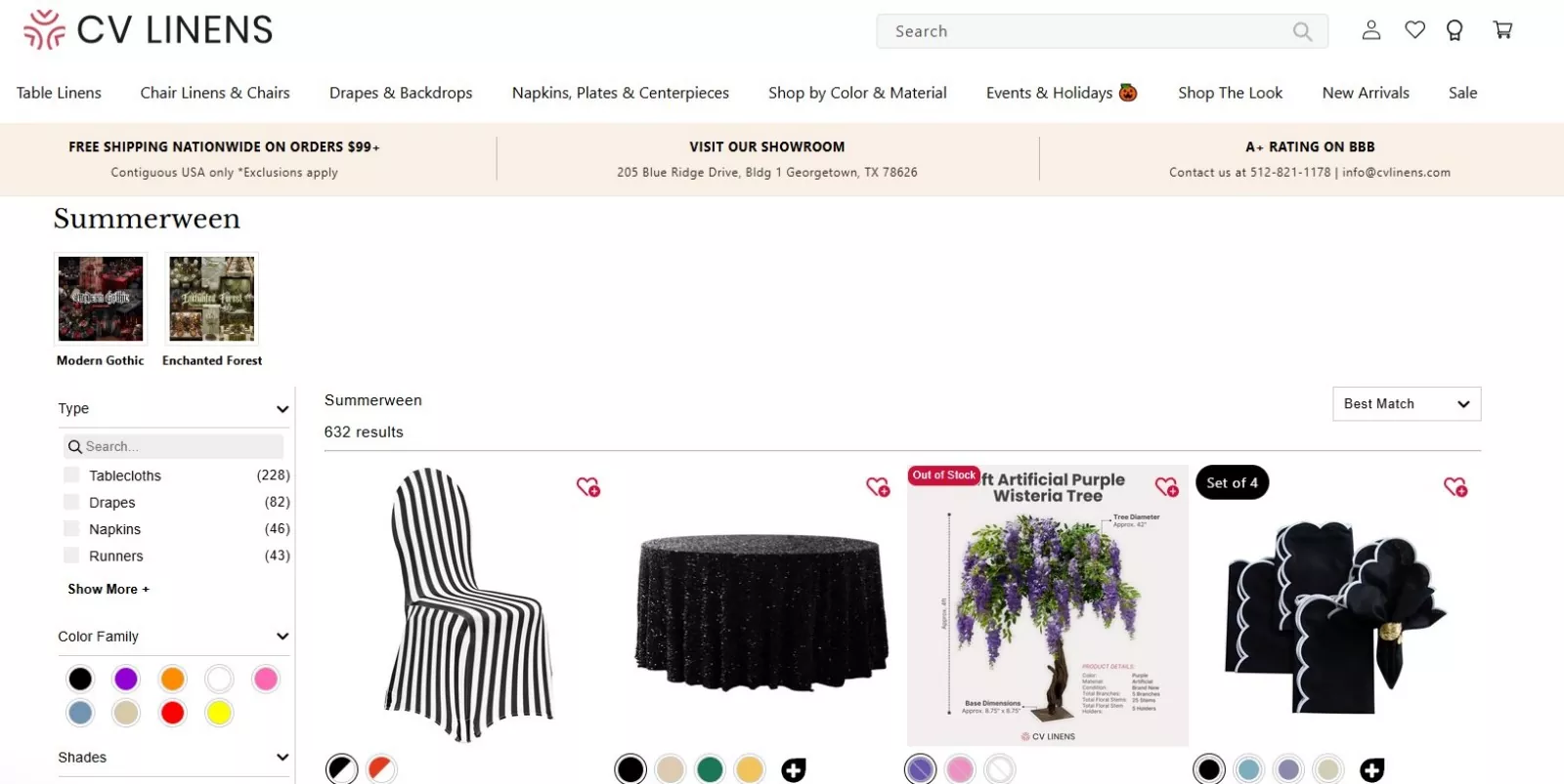 CV Linens — Best for Halloween Event Linens