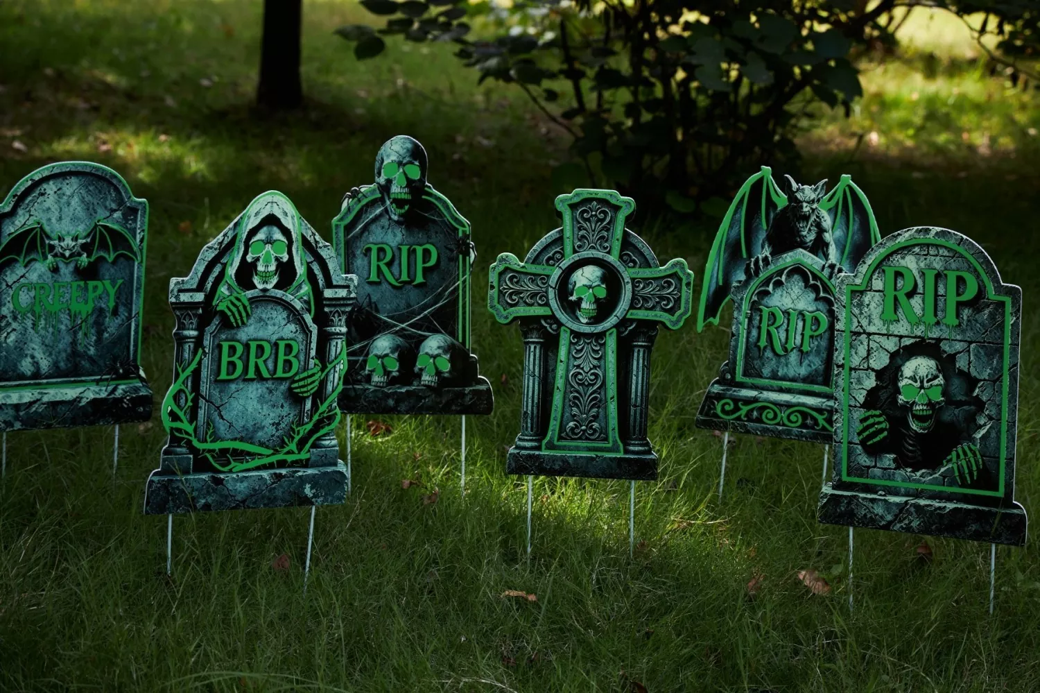 Halloween tombstone yard signs outdoor graveyard decor