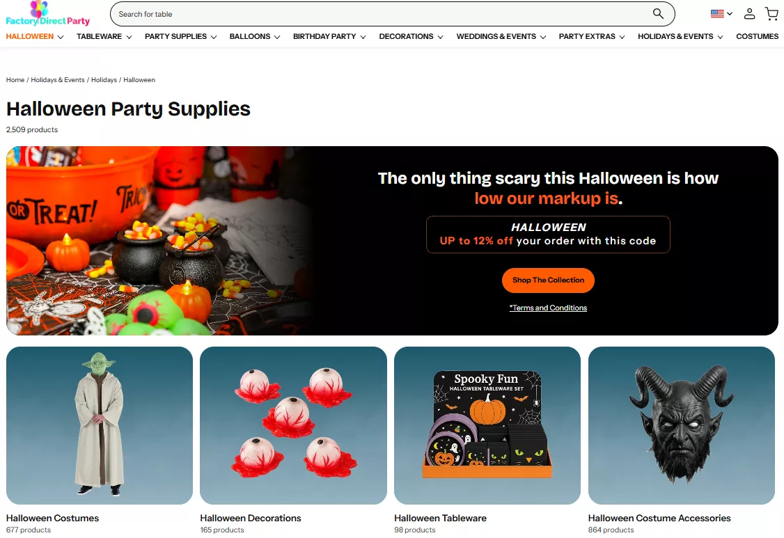 Factory Direct Party — Best for Existing Seasonal Stock
