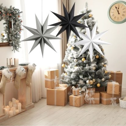 3pcs 9-pointed paper star for Christmas decorations 3pcs 9-pointed paper star for Christmas decorations