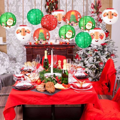 Christmas Tree Party Decorations Custom Round Paper Lanterns Christmas Tree Party Decorations Custom Round Paper Lanterns