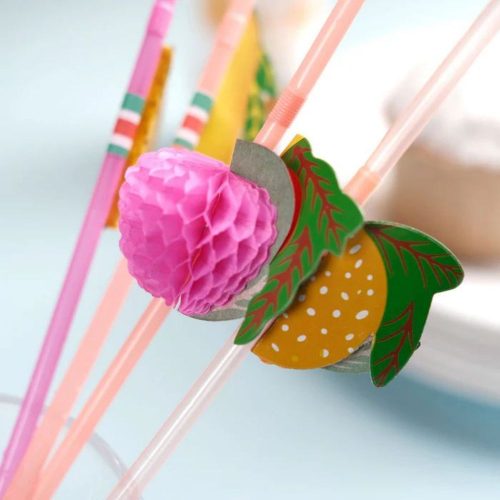 Fruit Honeycomb Style Party Drinking Straws Fruit Honeycomb Style Party Drinking Straws